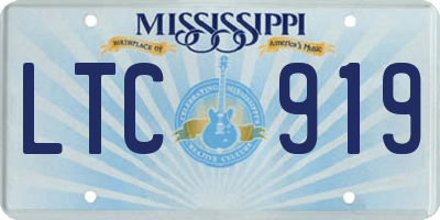 MS license plate LTC919