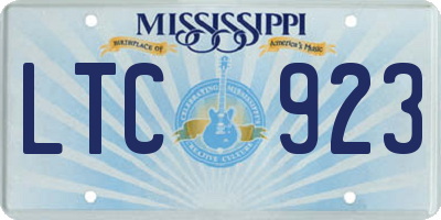 MS license plate LTC923