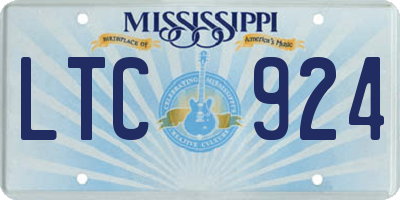 MS license plate LTC924