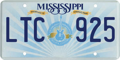 MS license plate LTC925