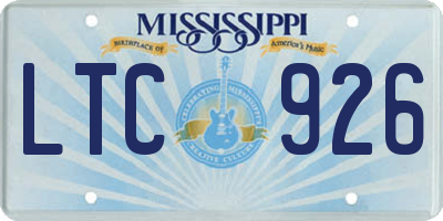 MS license plate LTC926