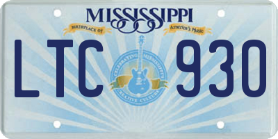 MS license plate LTC930