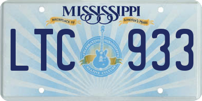 MS license plate LTC933