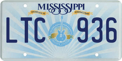MS license plate LTC936