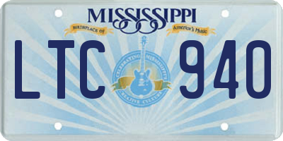 MS license plate LTC940