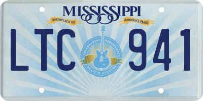 MS license plate LTC941