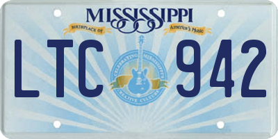 MS license plate LTC942