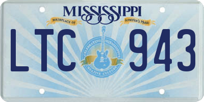 MS license plate LTC943