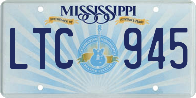 MS license plate LTC945