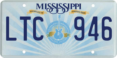 MS license plate LTC946