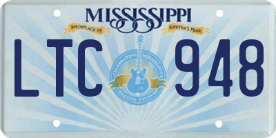 MS license plate LTC948