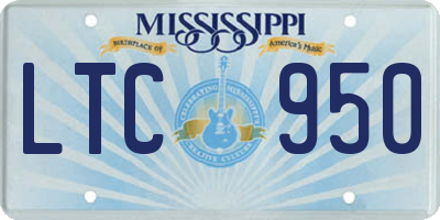 MS license plate LTC950