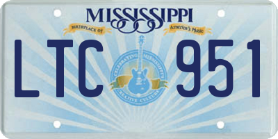 MS license plate LTC951