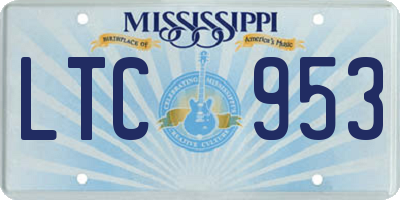 MS license plate LTC953
