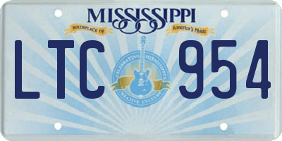 MS license plate LTC954