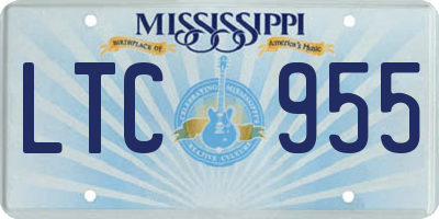 MS license plate LTC955
