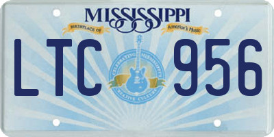 MS license plate LTC956