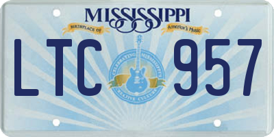 MS license plate LTC957