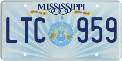 MS license plate LTC959