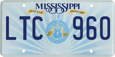 MS license plate LTC960