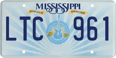 MS license plate LTC961