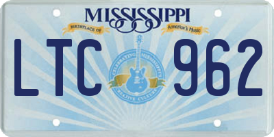 MS license plate LTC962