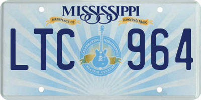 MS license plate LTC964