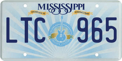 MS license plate LTC965