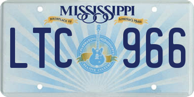 MS license plate LTC966