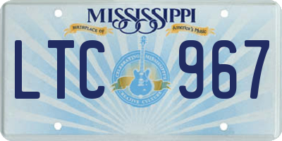 MS license plate LTC967