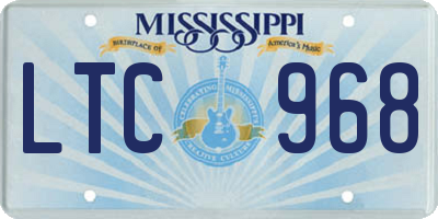 MS license plate LTC968
