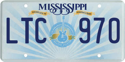 MS license plate LTC970