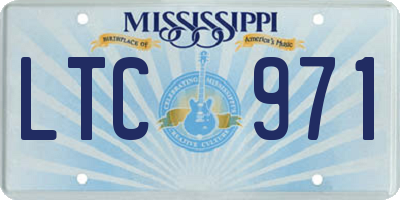 MS license plate LTC971