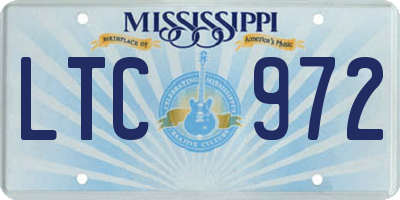 MS license plate LTC972
