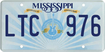MS license plate LTC976