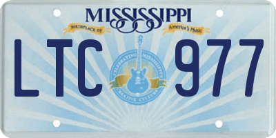 MS license plate LTC977