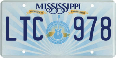 MS license plate LTC978