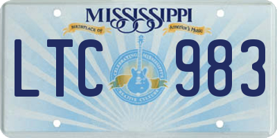 MS license plate LTC983