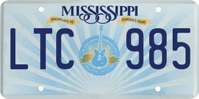 MS license plate LTC985