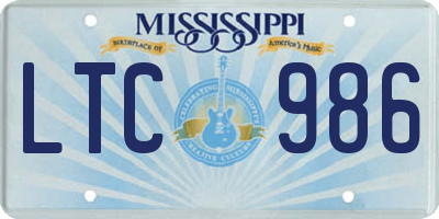MS license plate LTC986