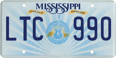 MS license plate LTC990