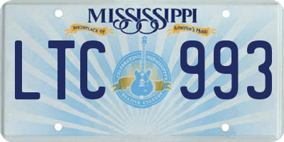 MS license plate LTC993
