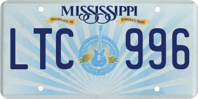 MS license plate LTC996