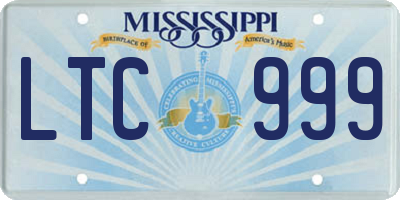 MS license plate LTC999