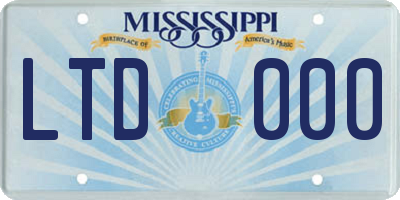 MS license plate LTD000