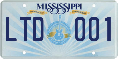 MS license plate LTD001