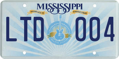 MS license plate LTD004