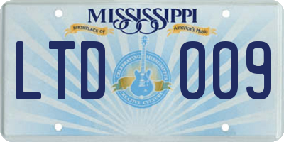 MS license plate LTD009