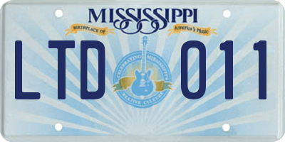 MS license plate LTD011