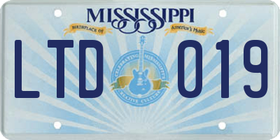 MS license plate LTD019